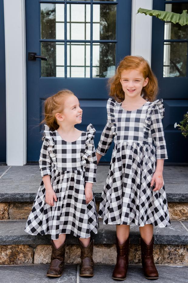 The Adelisa Dress in Buffalo Plaid