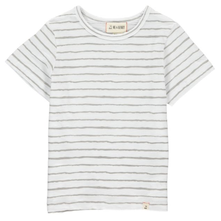 Grey and white hand painted tee